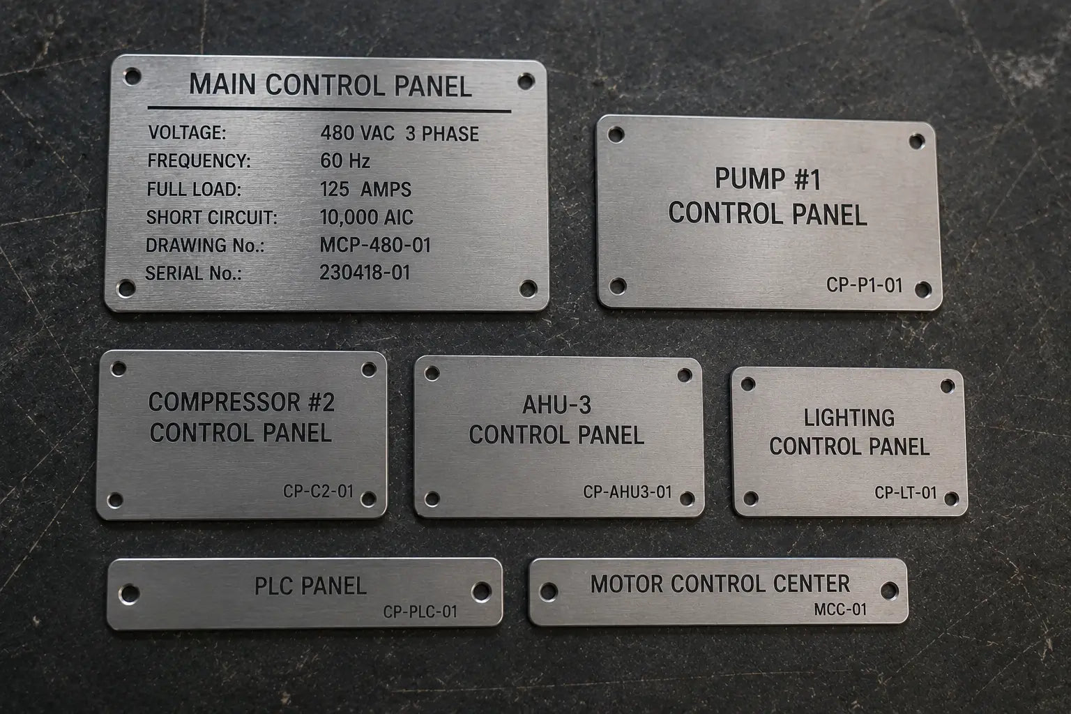 Panel & Control Nameplates Shop Floor Tag Co.