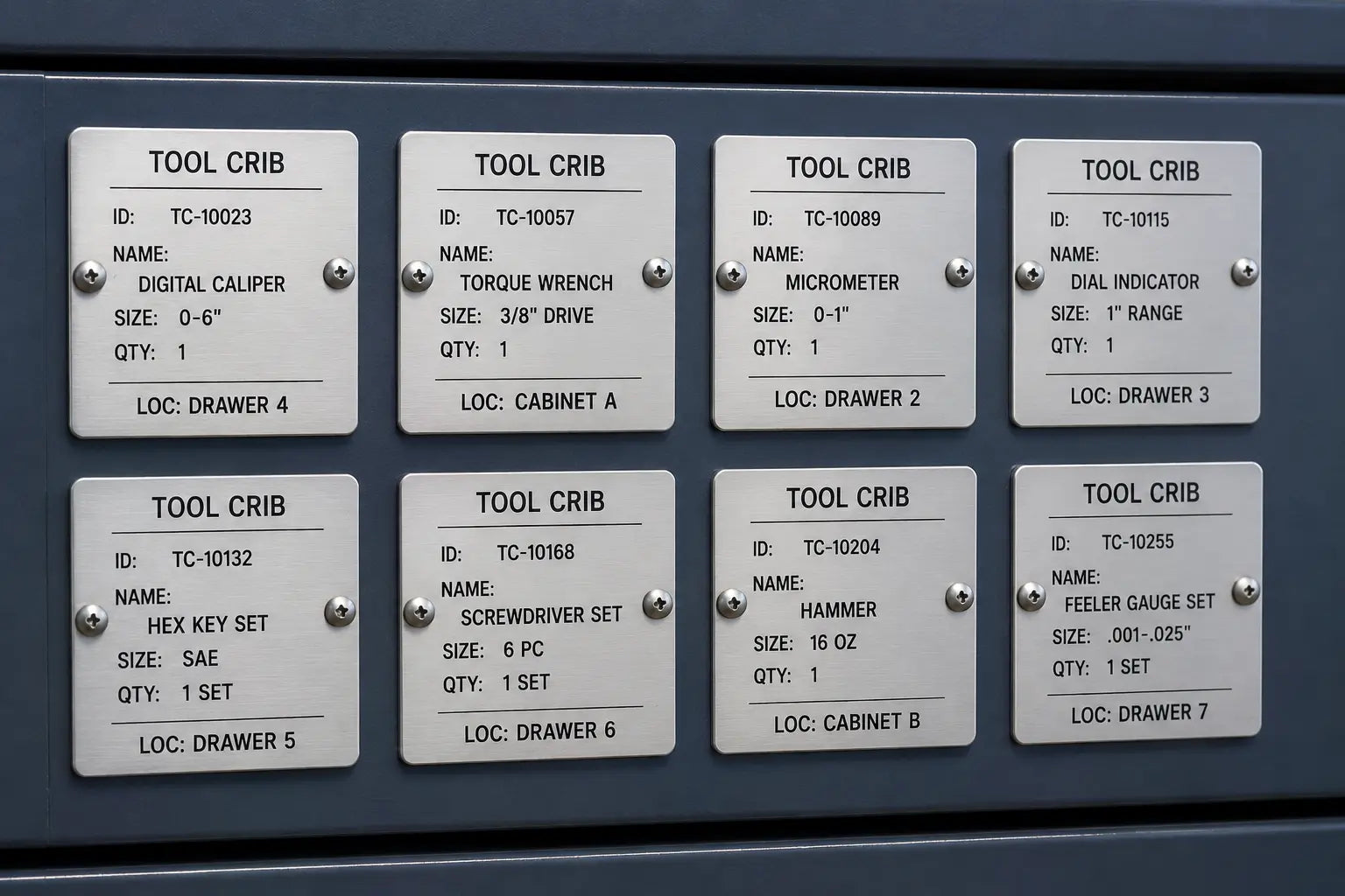 Tool Crib & Gauge Tags Shop Floor Tag Co.
